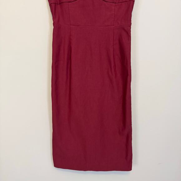 Fervour ModCloth Mini Dress XS Red Corset Sheath Ruched Fitted Evening Party - Picture 5 of 7